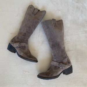 Born taupe suede riding boots